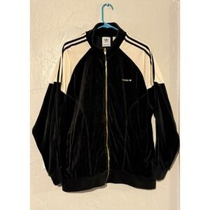 Adidas Originals Men's SPRT Velour 3-Stripes Trefoil Jacket  Large